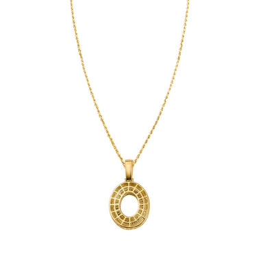yellow diamond letter O pendant